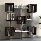 Стелаж для книг і декоративних елементів з ЛДСП Сучасна книжкова полиця з оригінальним дизайном 180 см, фото 9