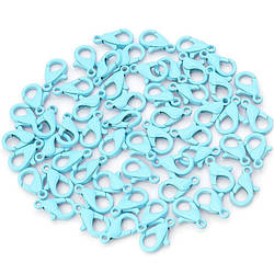 Карабін в упаковці +-20 шт. 12 мм Бірюзово-блакитний