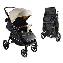 Коляска прогулянкова дитяча JOY Sevillia (футкавер, підсклянник, дощовик) S-95998 Бежева, фото 2