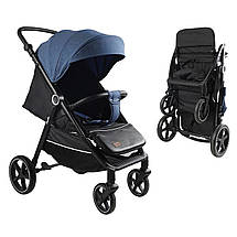 Коляска прогулянкова дитяча JOY Sevillia (футкавер, підсклянник, дощовик) S-64600 Синя, фото 2