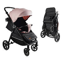 Коляска прогулянкова дитяча JOY Sevillia (футкавер, підсклянник, дощовик) S-15928 Рожева, фото 2