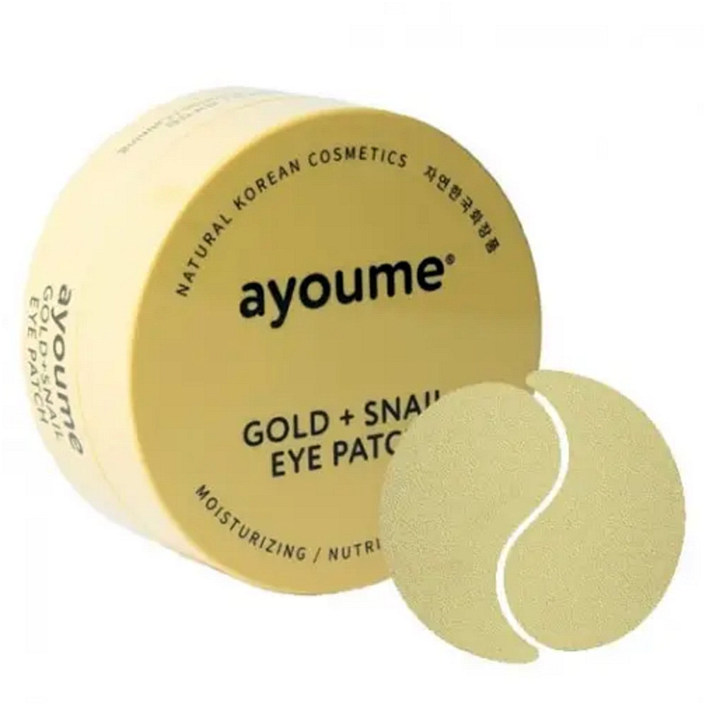 Патчі для очей з золотом і равликовим муцином Ayoume Gold + Snail Eye Patch 60 шт (8809239804142), фото 1