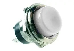 Кнопка велика PBS-26B без фіксації OFF-(ON), 2pin, 2 А 250 V, біла