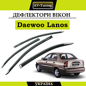 Дефлектори вікон, вітровики на скотчі Daewoo Lanos 1997 -  AV-Tuning