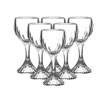 Келихи з товстого скла набір для вина з 6 штук по 157 мл HP550