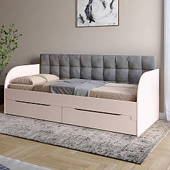 Дитяче полуторне ліжко LION Л-7 з шухлядами та ламелями Лілі-95 120x200 см Рожевий (LION-044252)