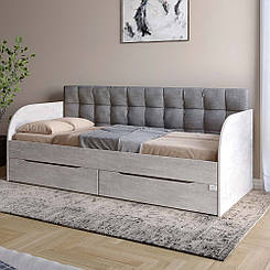 Дитяче полуторне ліжко LION Л-7 з шухлядами та ламелями Лілі-95 120x200 см Бетон (LION-044241)