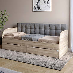 Дитяче полуторне ліжко LION Л-7 з шухлядами та ламелями Лілі-95 120x200 см Дуб сонома (LION-044248)