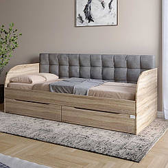 Дитяче полуторне ліжко LION Л-7 з шухлядами та ламелями Лілі-95 120x200 см Дуб сонома трюфель (LION-044249)