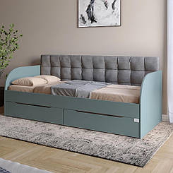 Дитяче полуторне ліжко LION Л-7 з шухлядами та ламелями Лілі-95 120x200 см Граніт сірий (LION-044244)