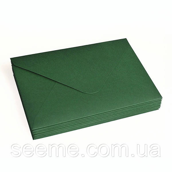 Конверт 205x140 мм, колір зелений, КОМПЛЕКТ 10 шт.