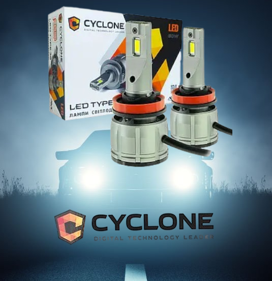 Світлодіодні лампи CYCLONE LED HB3 HB4 радіатор із вентилятором + обманка