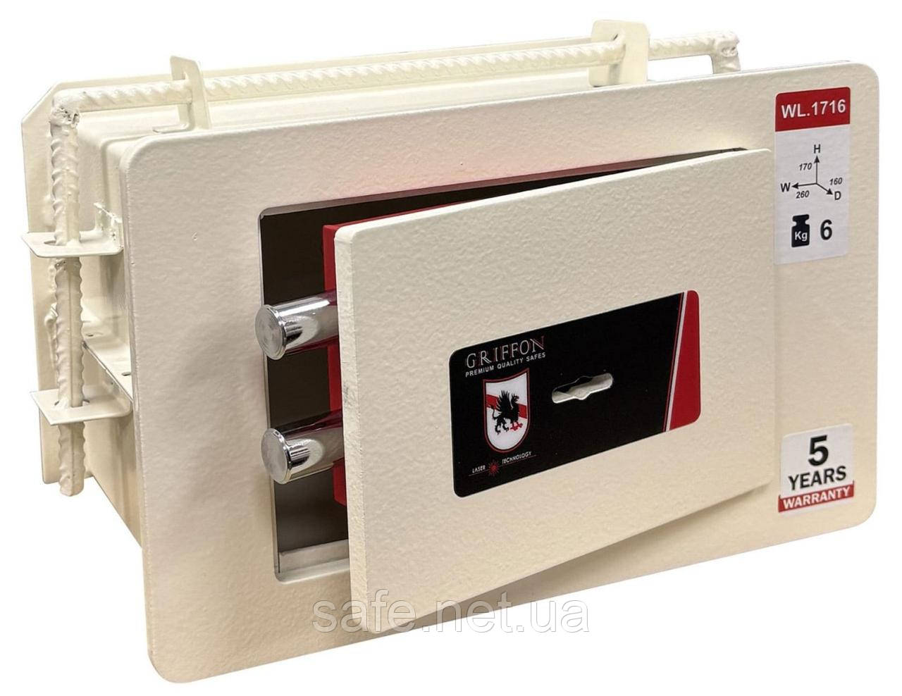 Сейф вбудовується в стіну Griffon WL.1716.K CREAM (ВхШхГ:170x260x160) сейф у стіну, сейф схованку, сейф для дому