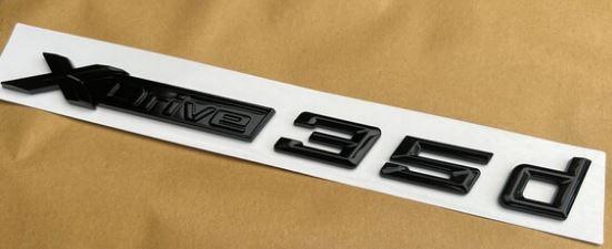 Шильдик емблема на крило Xdrive 35d BMW BMW E53 E70 F15 G05 X3 X4 X5 X6 X7 колір чорний глянець