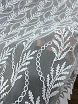 Тюль бамбук на шинилевій нитці заввишки 2,8 м. біла, фото 3