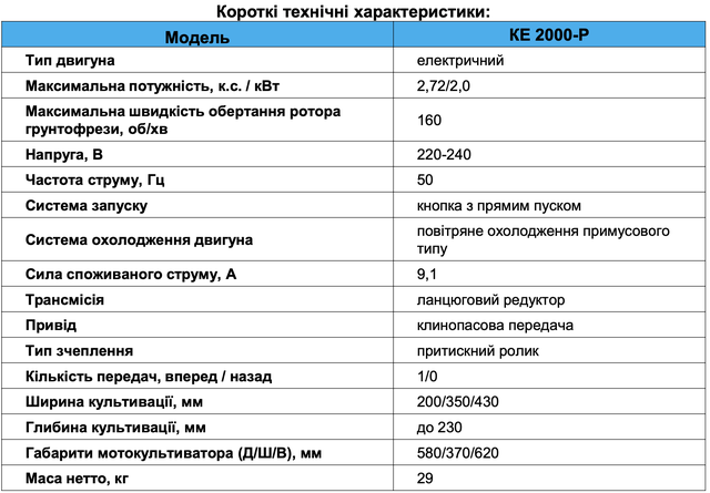 електрокультиватор Кентавр КЕ2000-Р