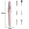 Фрезер для манікюру з насадками на батарейках, Рожевий / Фрезер ручка / Фрезер для нігтів / Набір для манікюру, фото 6