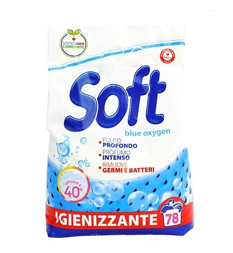 Пральний порошок Soft дезинфікуючий Блакитний кисень 3,9 кг 78 прань