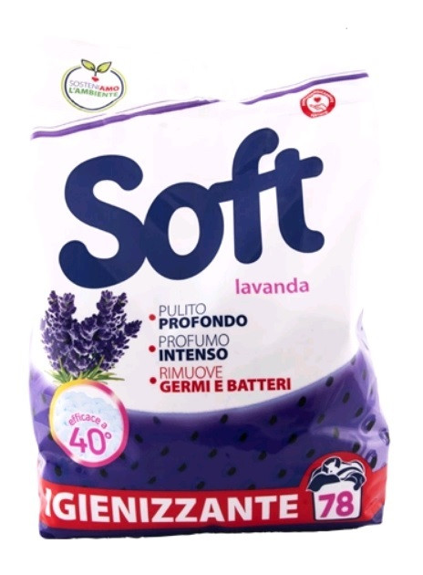 Пральний порошок Soft дезинфікуючий Інтенсивна Лаванда 3,9 кг 78 прань