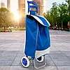 Сумка господарська на колесах, до 130кг, 95х35х30см, Синя / Двоколісна тачка кравчучка / Сумка візок, фото 2