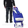 Сумка господарська на колесах, до 130кг, 95х35х30см, Синя / Двоколісна тачка кравчучка / Сумка візок, фото 6