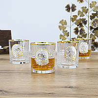 Набір для віскі Козаки 6 шт кришталь, золото, срібло