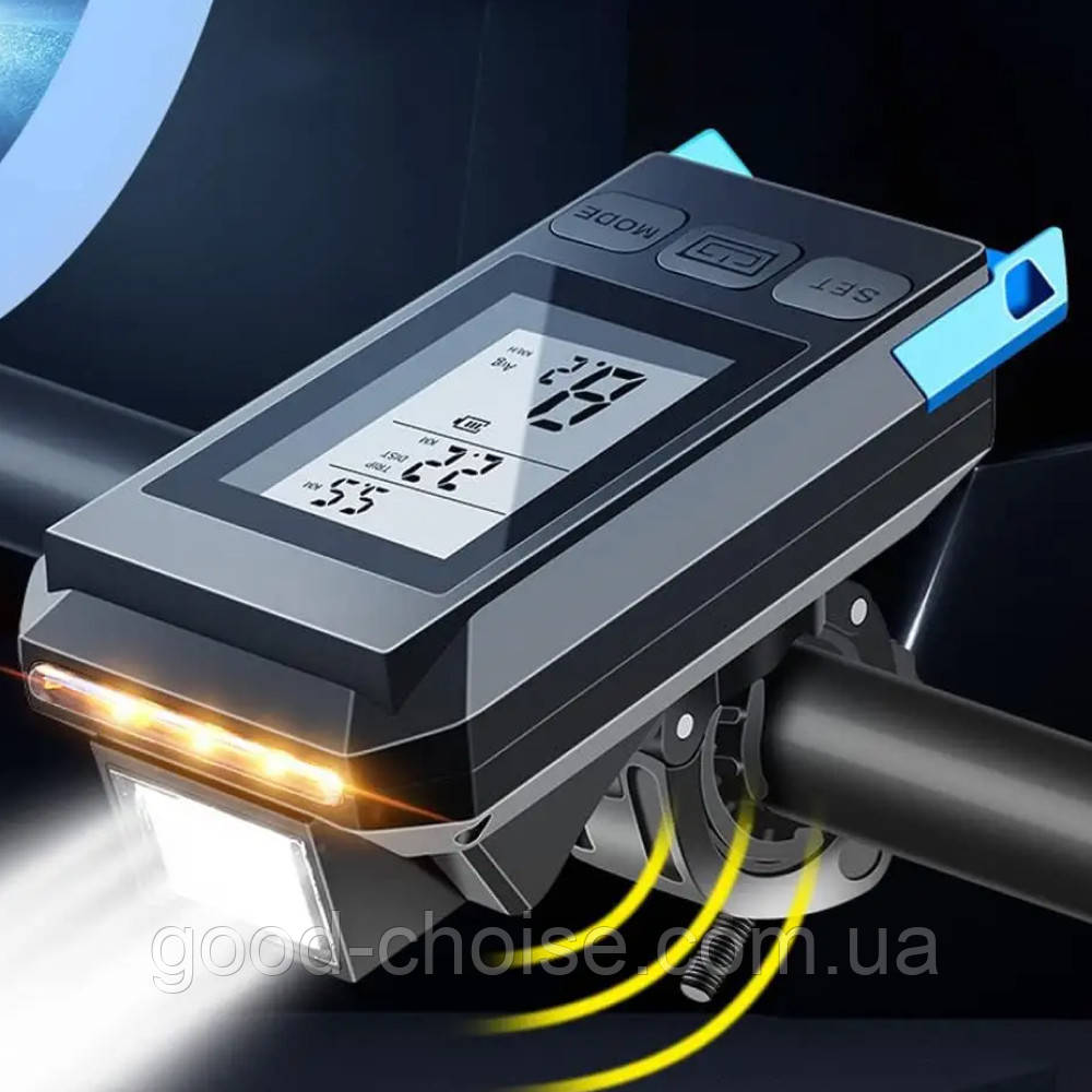 Велофара з комп'ютером та сигналом від USB, MT-088-T6 / Акумуляторний ліхтарик на велосипед / Фара на велосипед
