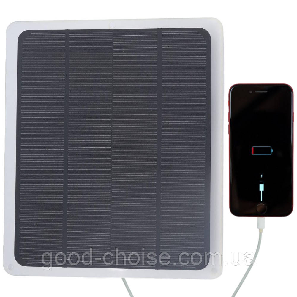 Портативна сонячна панель 5W, з USB, HA-52 / Сонячна зарядка для телефону / Сонячна батарея