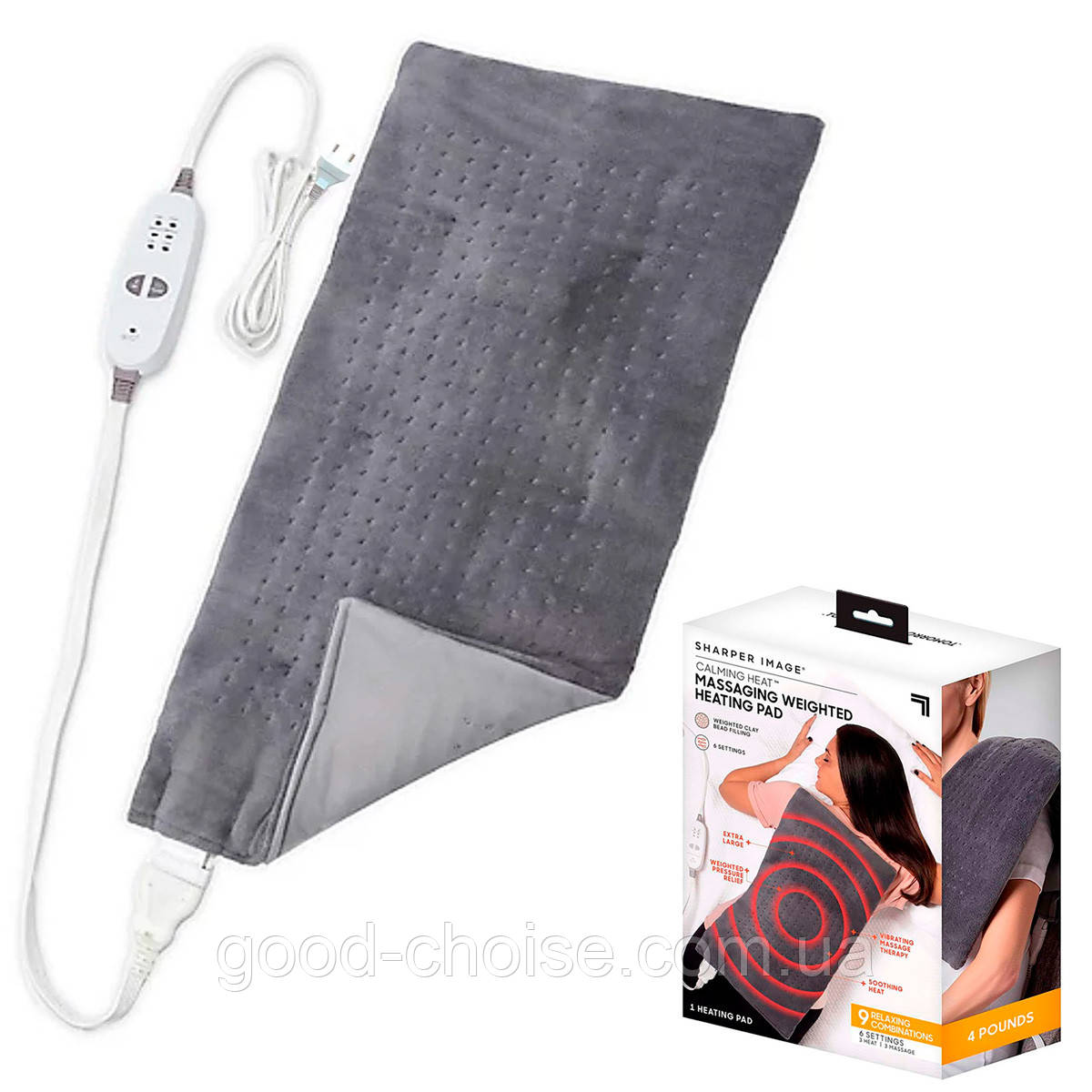 Масажна накидка з підігрівом та пультом, від мережі / Масажний килимок для спини / Коврик для масажу спини, фото 1