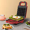Бутербродниця  600Вт, Breakfast machine / Сендвічниця мультимейкер / Вафельниця, фото 3