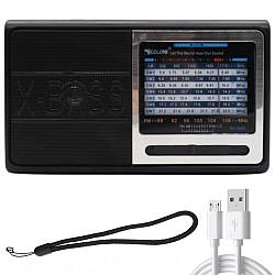 ФМ радіоприймач з акумулятором AM/FM/SW, 7 хвиль, USB, RX-3040 / Портативний радіоприймач на батарейках