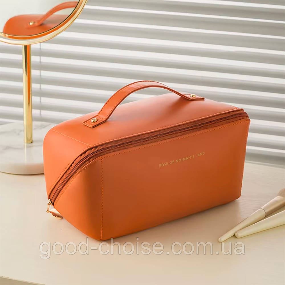 Дорожня косметичка (23,5×11×10,5см), XL-980, Коричневий / Косметичка-органайзер / Б'юті -кейс / Несесер