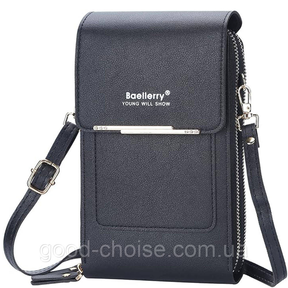 Жіноча сумочка через плече Baellerry Phone Purse, Чорна / Сумка клатч / Сумка для телефону / Сумка кроссбоді