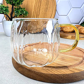 Чайна чашка 400 мл боросилікатного скла для плити Leaf, фото 1