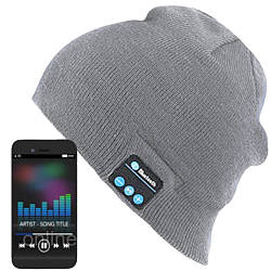 Шапка з Bluetooth навушниками та мікрофоном 22х21см, від USB / Трикотажна шапка з гарнітурою / Шапка-колонка