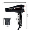 Фен для сушіння волосся 2200 Вт + концентратор, 3 режими, RAF R408B / Потужний фен для укладання волосся, фото 5