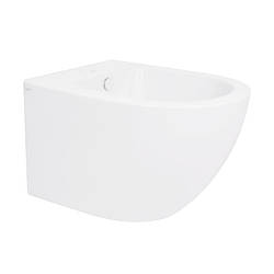 Подвесне біде Qtap Robin 495x370x325 мм, біле, кераміка, артикул QT1355046FW, з отвором під змішувач.