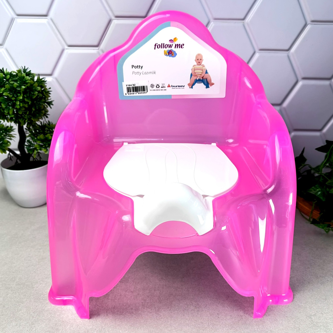 Дитячий горщик-стільчик Рожевий Прозорий Follow me