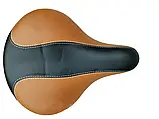 Сідло велосипедне комфорт м'яке подвійна пружина Коричневе, фото 2