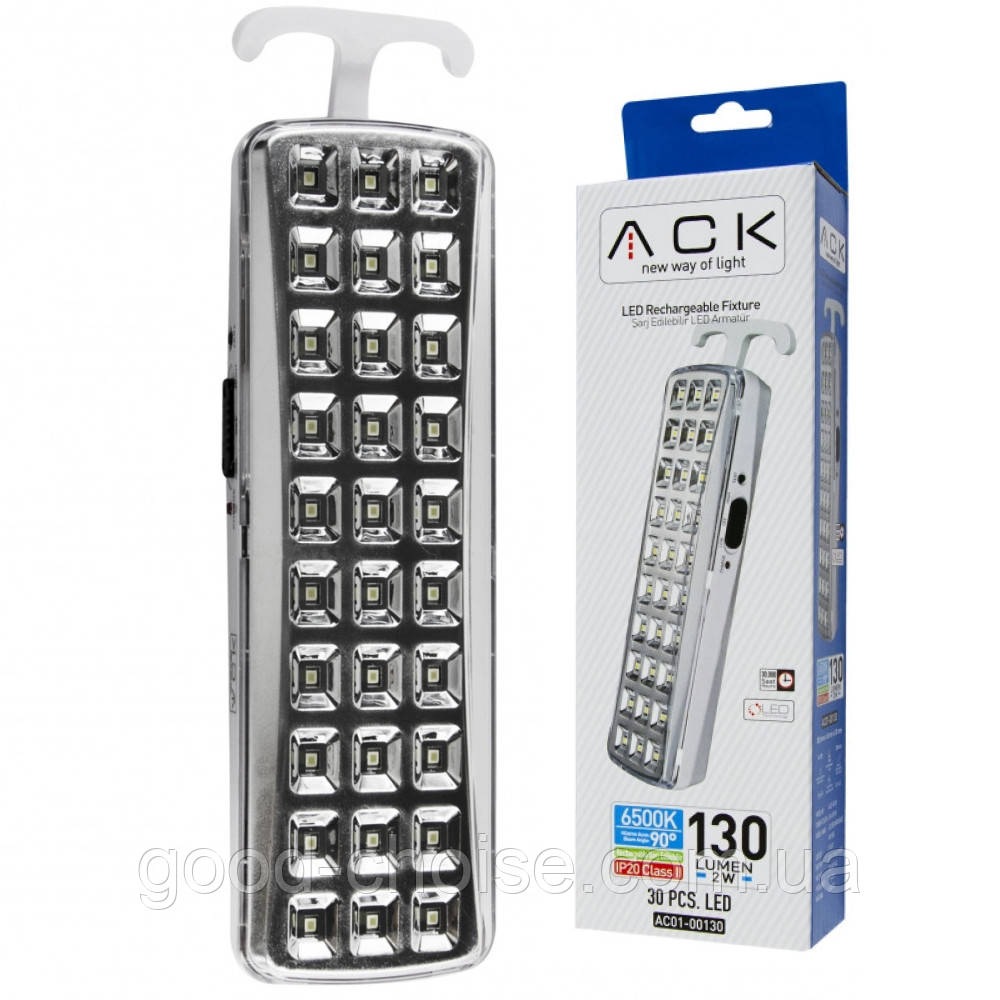 Акумуляторний світильник 30LED, ACK AC01-00130 / Акумуляторна лампа-ліхтар / Лед на акумуляторі
