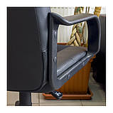 Крісло офісне чорне комп`ютерне Крафт шкірзамінник, пластикове на механізмі гойдання, для роботи і навчання, фото 5