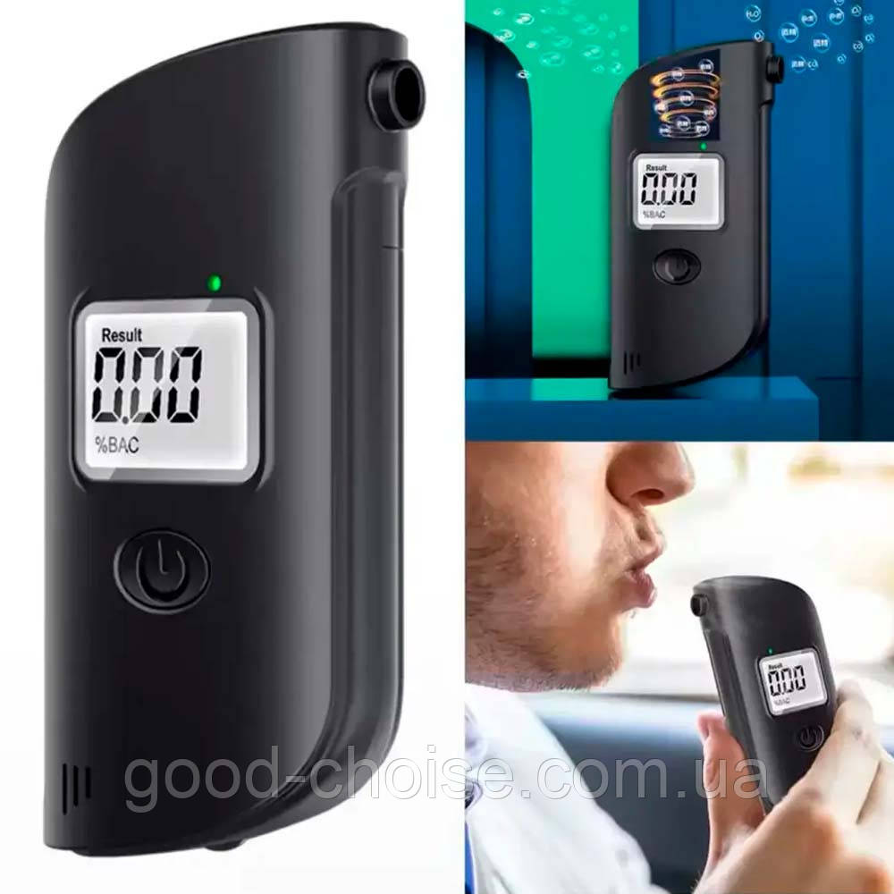 Алкотестер з LCD дисплеєм, від батарейок / Тестер на алкоголь / Алкометр / Алкотестер портативний