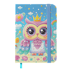 Книжка записна OWL на гумці, А7, 80 арк., клітинка., KIDS LINE ZB.117102