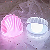 Нічник у вигляді мушлі з перлиною, на батарейках, Білий / Світлодіодний нічник-світильник в дитячу кімнату, фото 5