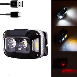 Ліхтар налобний, датчик руху, WH-0218-XPG / Акумуляторний ліхтарик на голову / LED ліхтар на голову