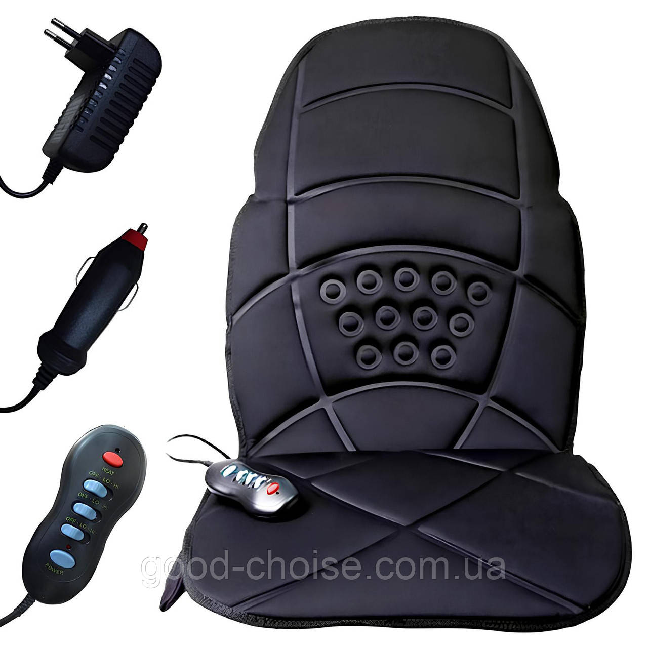 Масажна накидка з підігрівом та пультом (110×50×2,5см) 220В/12В, Cushion HL-889 / Масажер на крісло