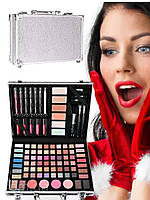 Подарунковий набір косметики Miss Young Make Up Box | Валізка для макіяжу 78 в 1: тіні, блиски, рум яна, олівці, пензлі
