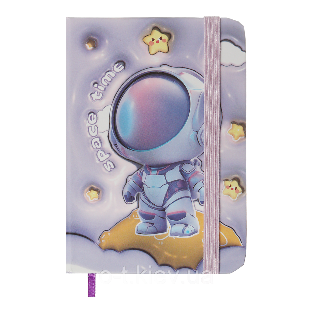 Книжка записна ASTRONAUT на гумці, А7, 80 арк., клітинка., KIDS LINE ZB.117104