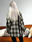 Жіноча сорочка в клітинку оверсайз бавовняна жовта з чорним Сорочка вільного крою весняна осіння, фото 5