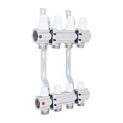Колектор ICMA 1" 4 виходи з запірними кранами та мікрометричною регулюванням, артикул SD00005223